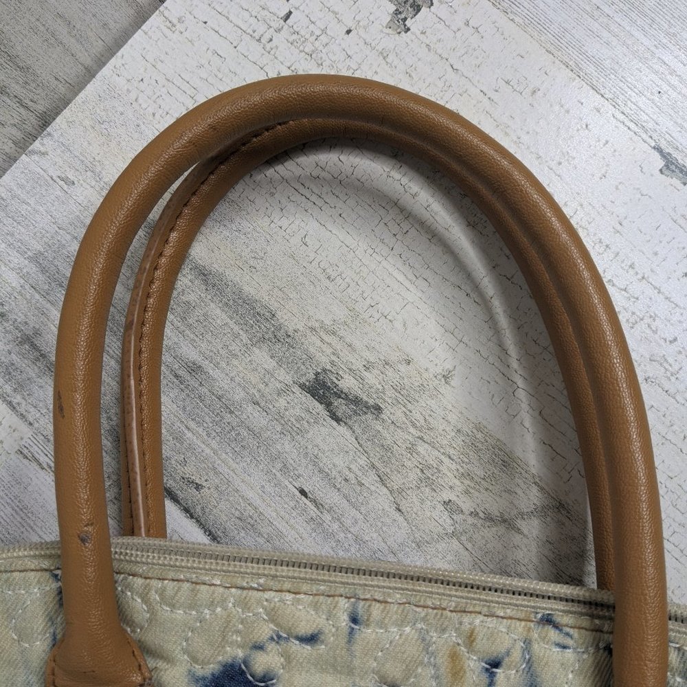 Betsey Johnson Blue Tan Bleach Dyed Shoulder Bag - Picture 13 of 16